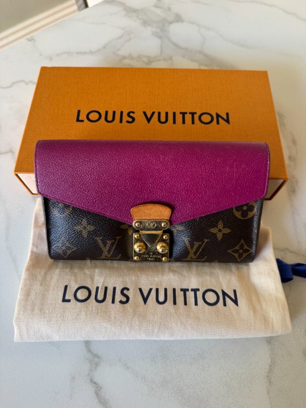 Louis Vuitton Pallas Long Wallet with chain insert